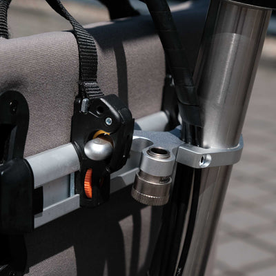 upride rack shown with pannier bag clipped in